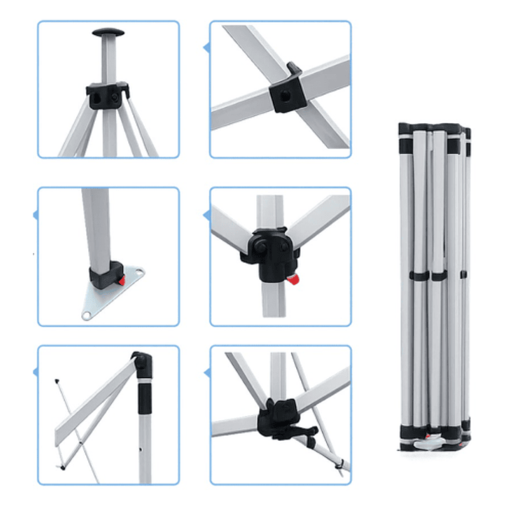 Toldo 3X3 Premium Fierro Blanco HEX Carp Azul 6 UN 2