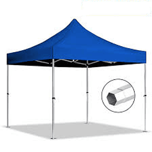 Toldo 3x3 Premium Fierro Negro HEX carpa Azul 6 UN