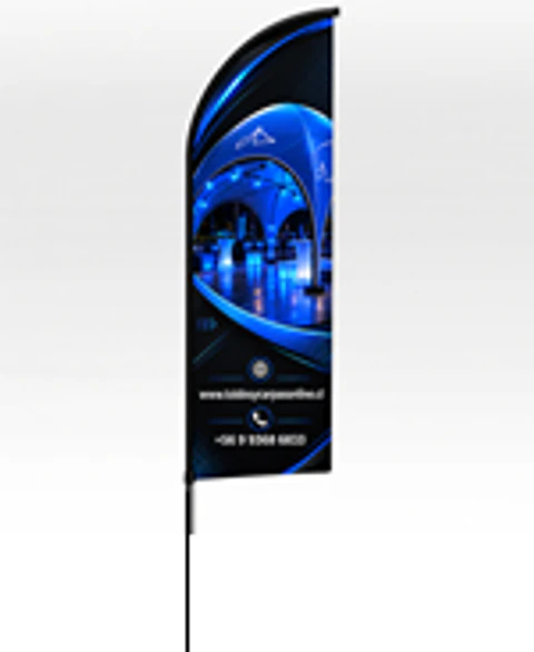 Bandera Publicitaria - 50X200 cm + Base Estaca PRO + Mastil PRO 3.4 mt.