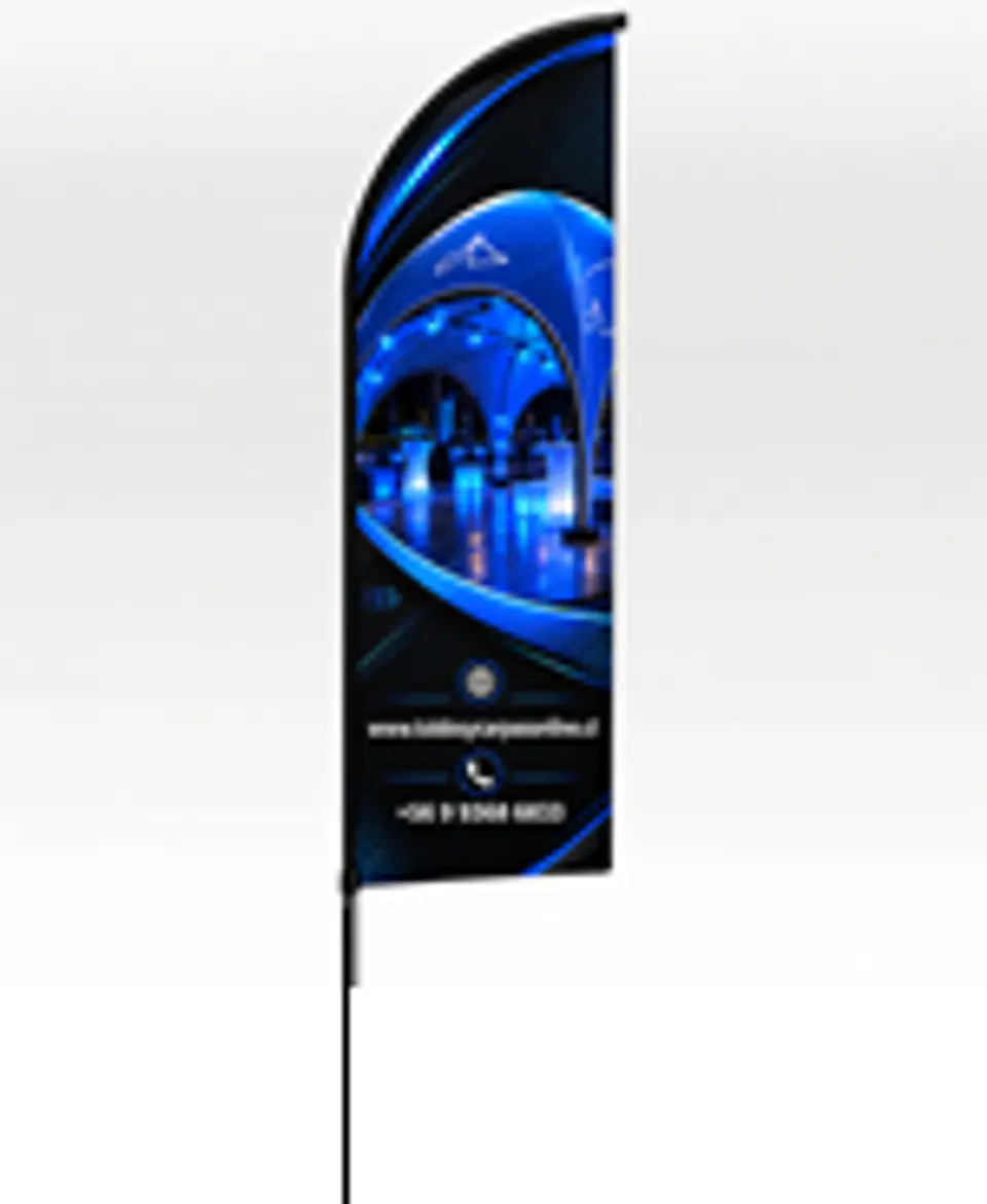Bandera Publicitaria - 50X200 cm + Base Estaca PRO + Mastil PRO 3.4 mt. 1