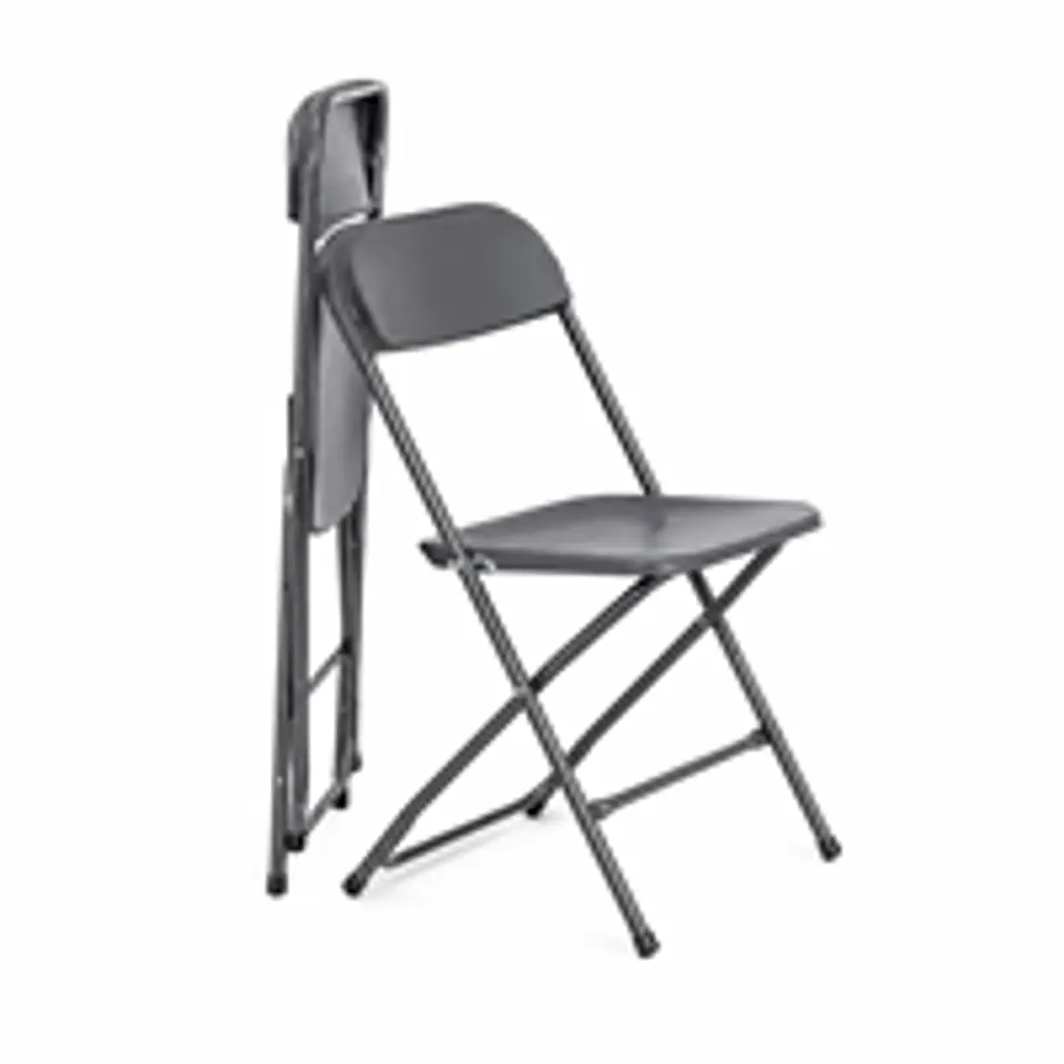 Silla Plegable Negra Metalica 1