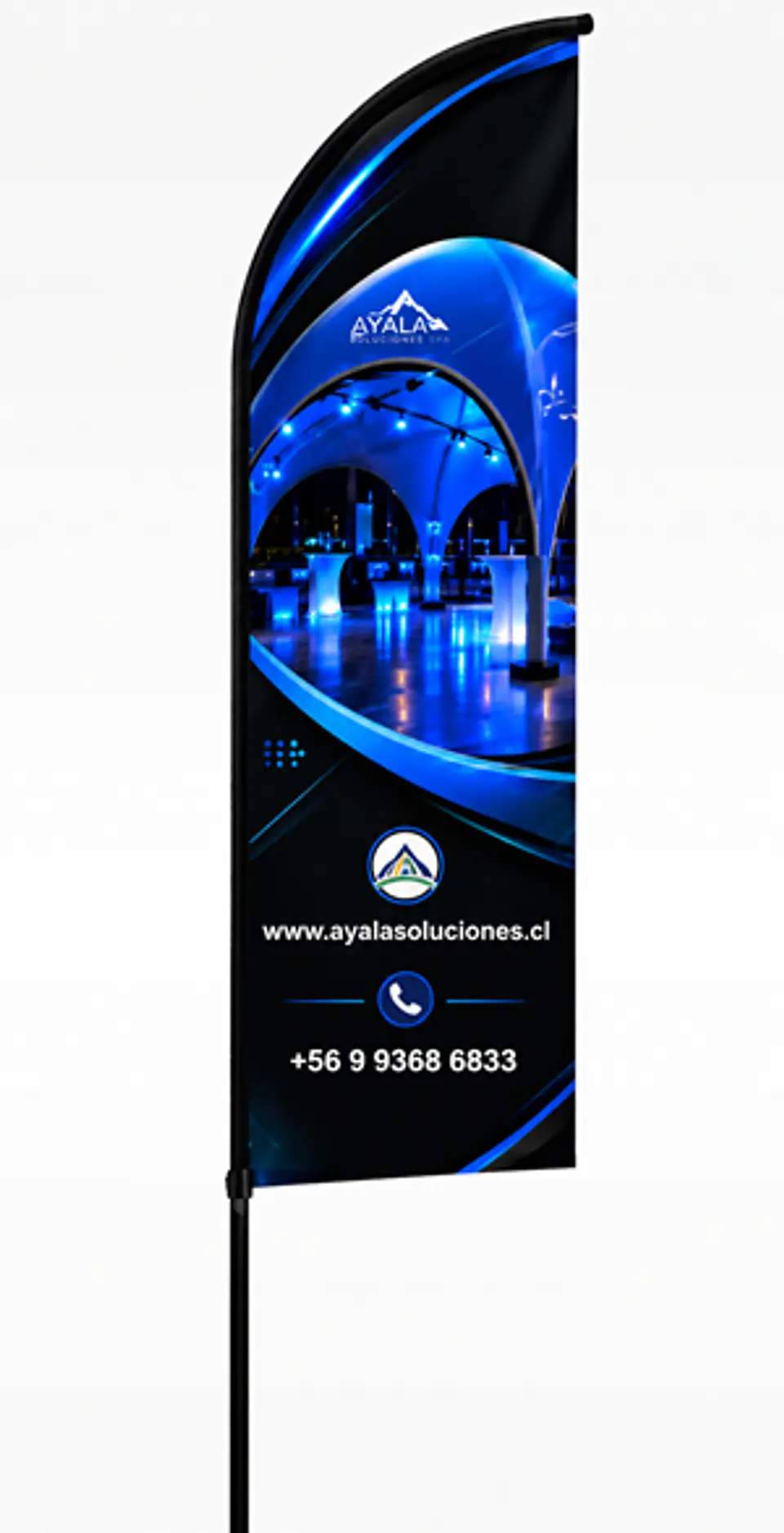 Bandera Publicitaria - 50X200 cm + Base Estaca PRO + Mastil PRO 3.4 mt. 2