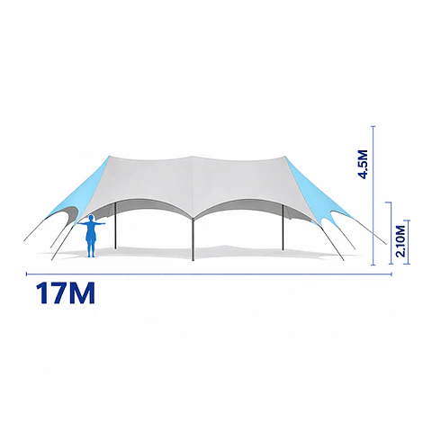 Carpa Estrella 17x6 mts. Triple
