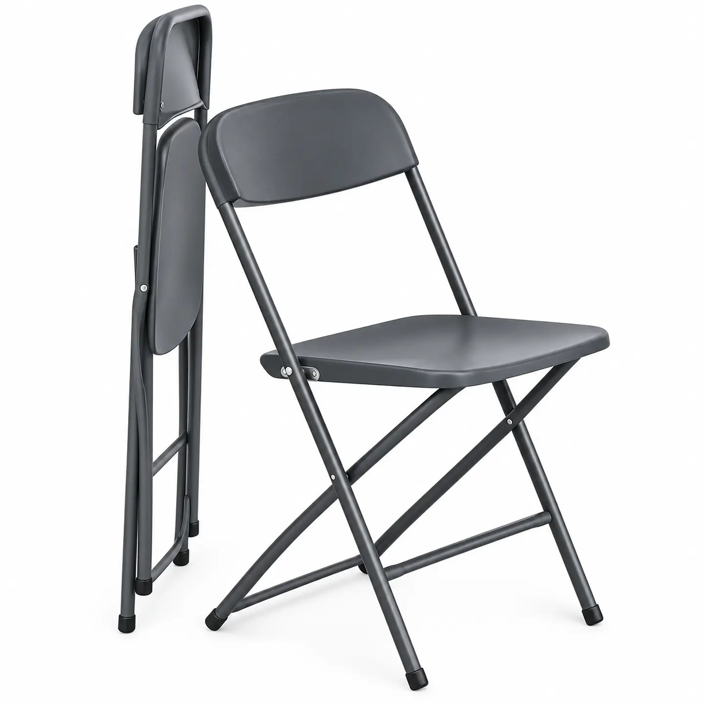 Silla Plegable Negra Metalica 1