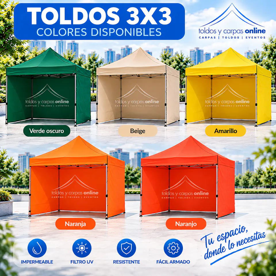 Toldo 3x3 Autoarmables con laterales incluidos 4