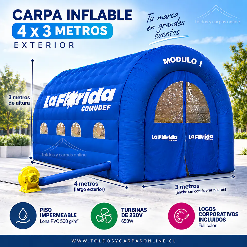 Carpa Inflable de 4x3 mt exterior Conexion Electrica 1