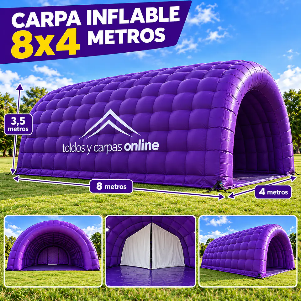 Carpa Inflable de 8x4 mt exterior  con Conexion Electrica 2