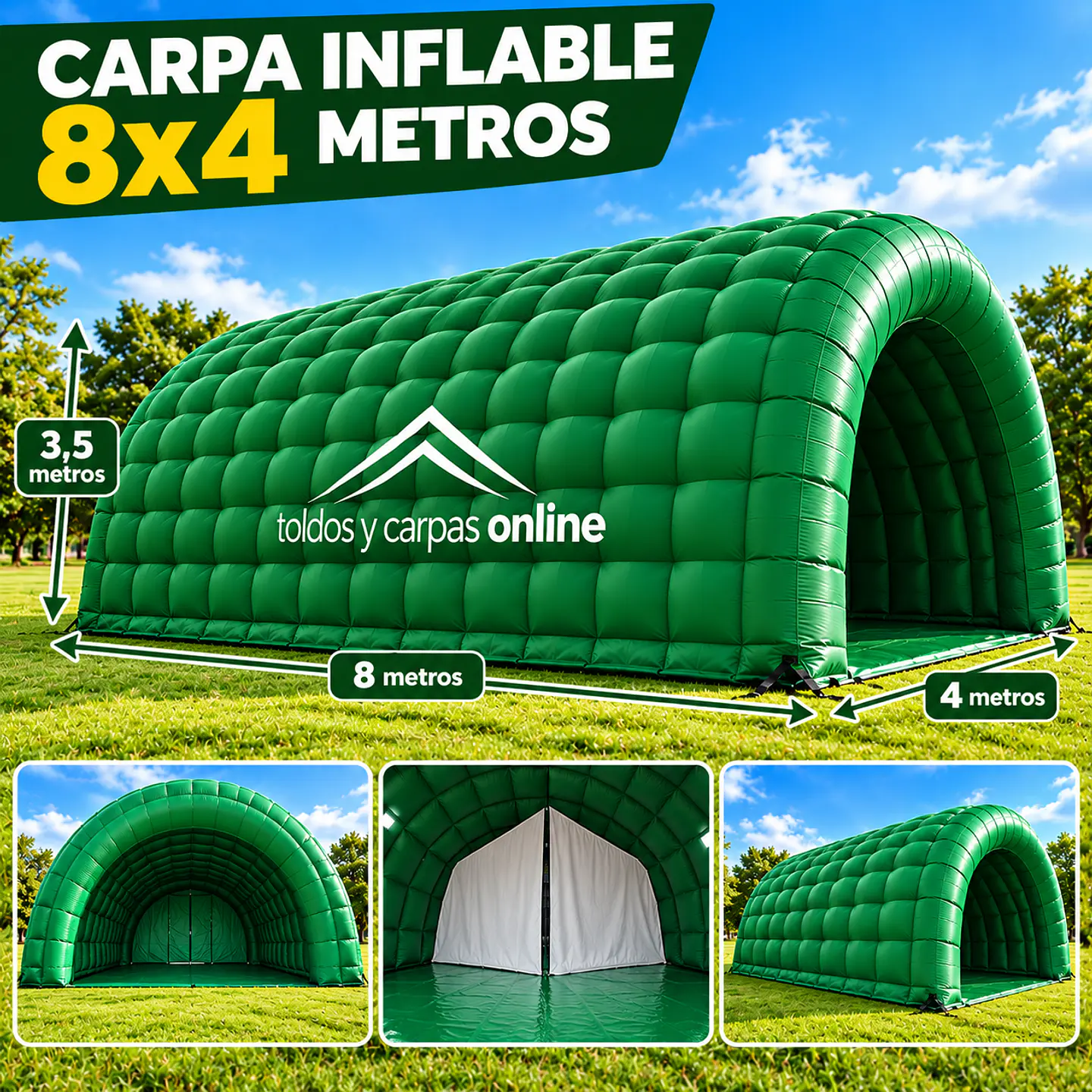 Carpa Inflable de 8x4 mt exterior  con Conexion Electrica 3