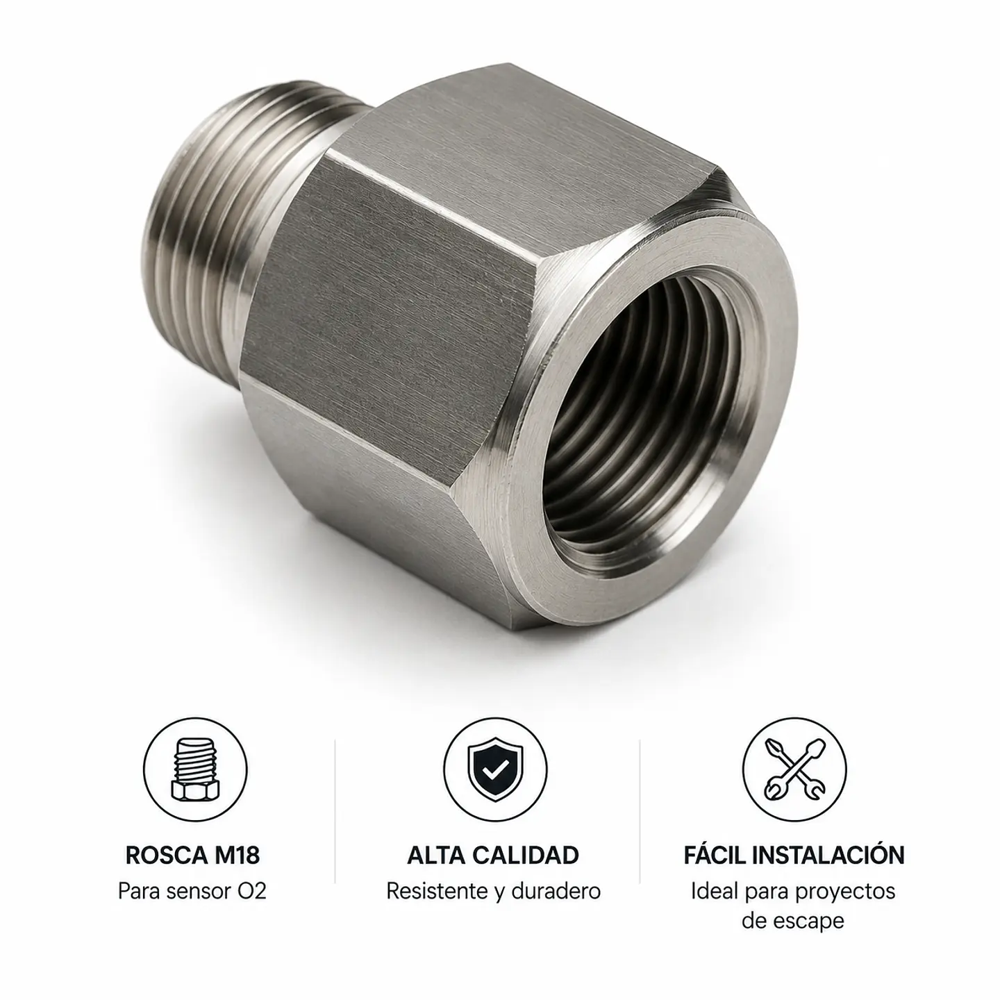 CONECTOR M18 PARA SENSOR O2 INOX 304 1