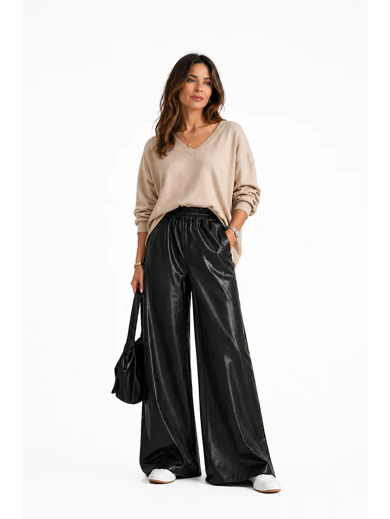 PANTALON PALAZZO ECOCUERO 2