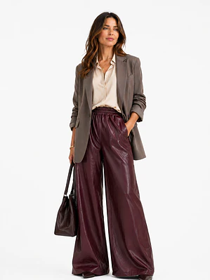 PANTALON PALAZZO ECOCUERO