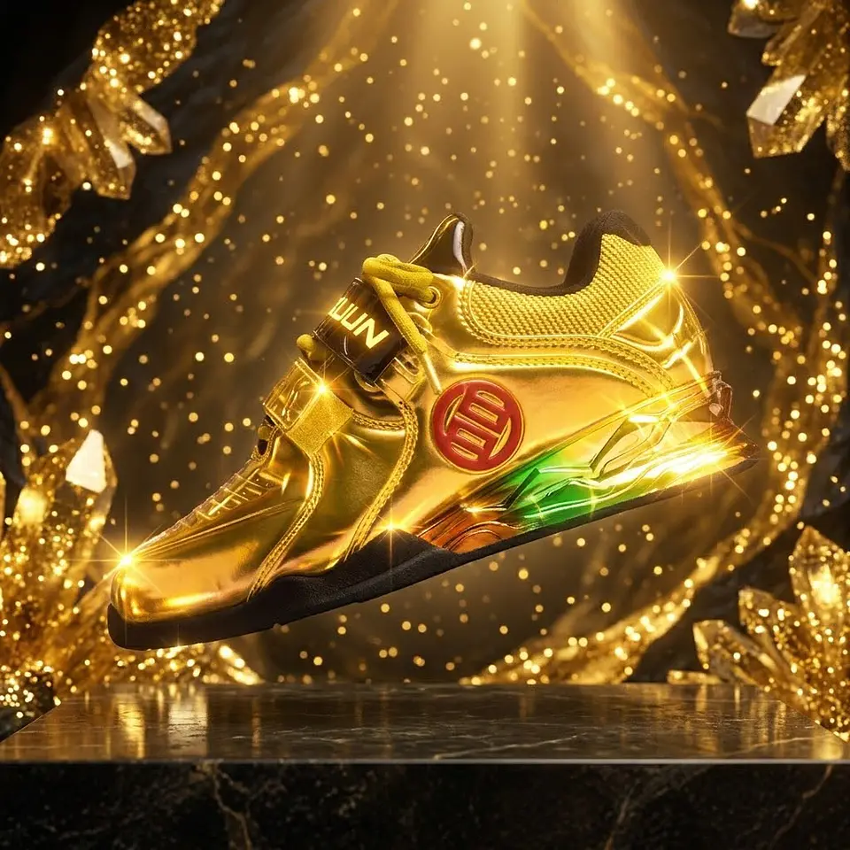 LUXIAOJUN Champion PowerPro Weightlifting Shoes (Golden) 1
