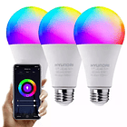 Pack X3 Ampolletas Inteligentes Wifi Hyundai E27 Rgb 8W – Tienda de domótica XMART HOME