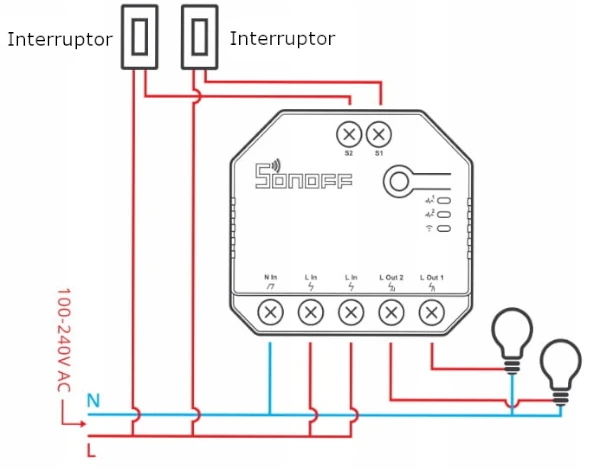 Interruptor DIY Sonoff DUALR3 De Dos Canales Y Medición De Energía