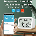 Sensor Inteligente 4 en 1 Alarma - Temperatura - Humedad - Luminancia – Hogar inteligente en Chile