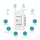 Enchufe Inteligente de pared Wifi Doble + USB y Tipo C – Automatización del hogar XMART HOME