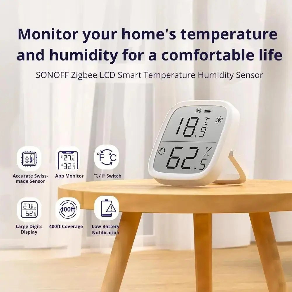 Sensor de temperatura y humedad Sonoff SNZB-02D Zigbee 3