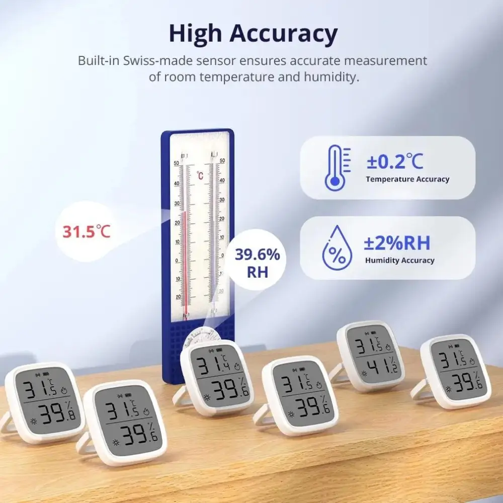 Sensor de temperatura y humedad Sonoff SNZB-02D Zigbee 4