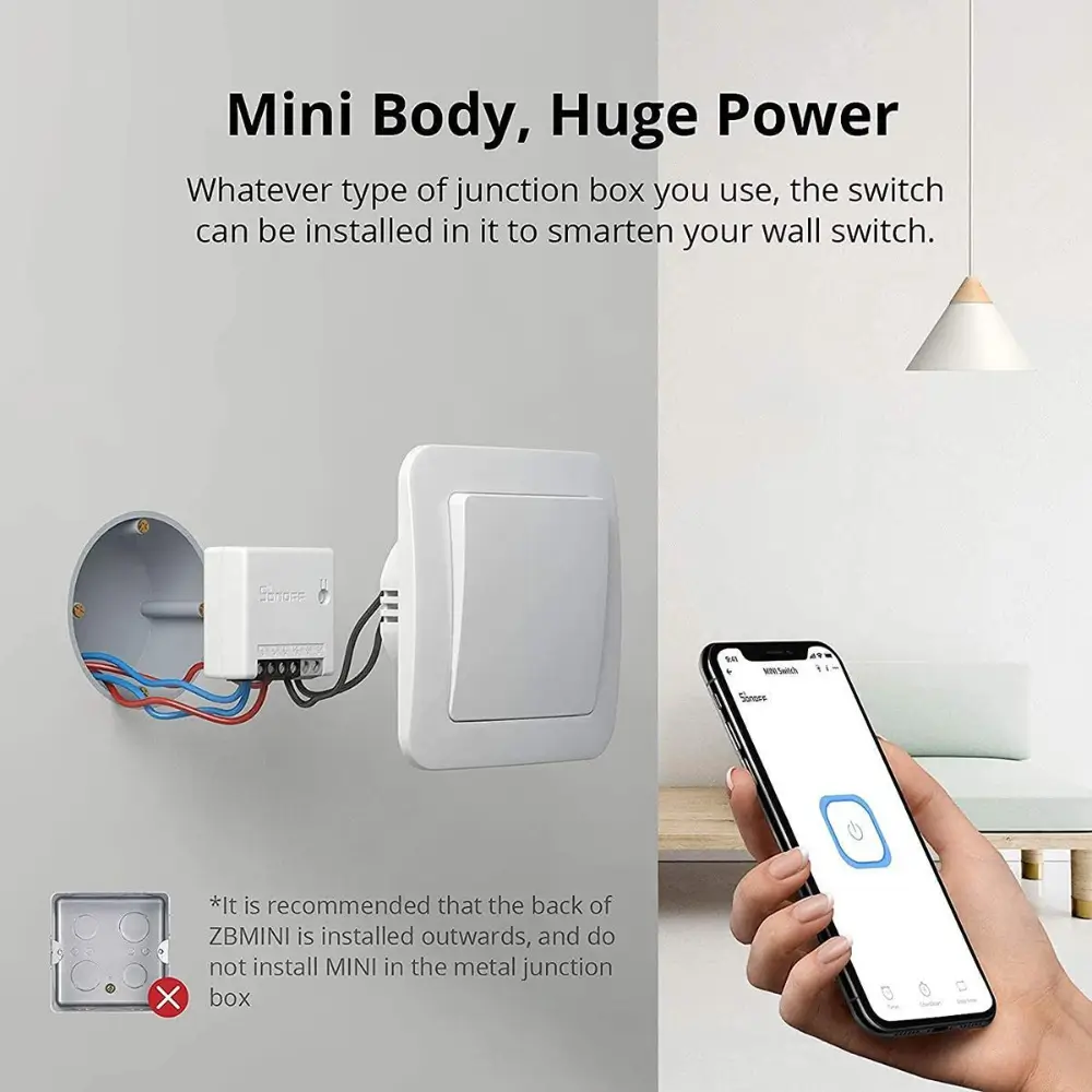 Interruptor DIY Zigbee Sonoff ZBMINI 3