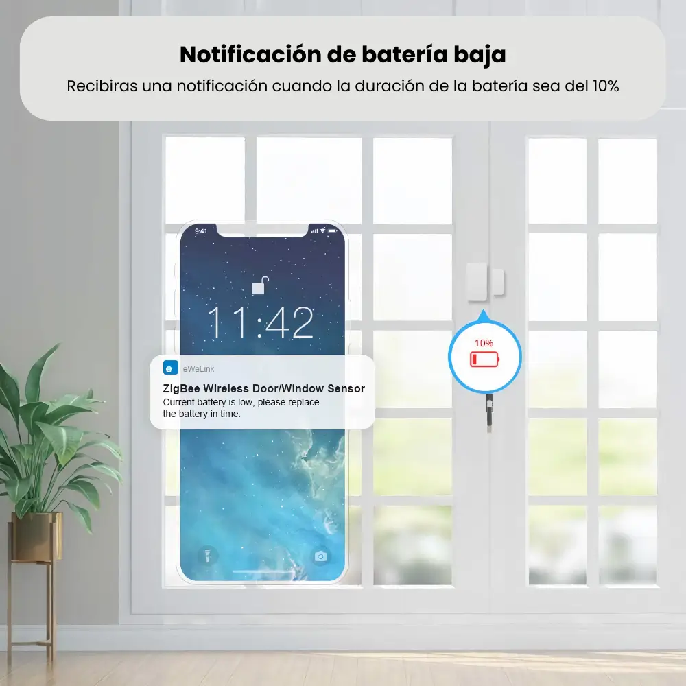 Sensor Inalámbrico de Puerta o Ventana Sonoff SNZB-04 ZigBee 6