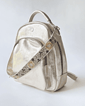 Marsella Mochila Cuero Dorado Strap Flores