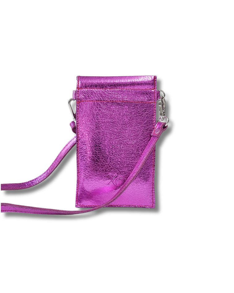 Mali Cartera Celular Cuero Fucsia Rosa