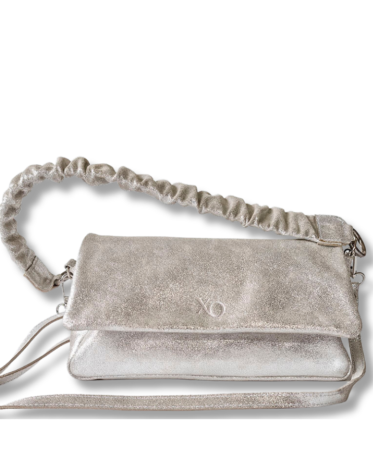 Milano Cartera Bandolera Cuero Plata