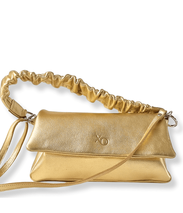 Milano Cartera Bandolera Cuero Oro