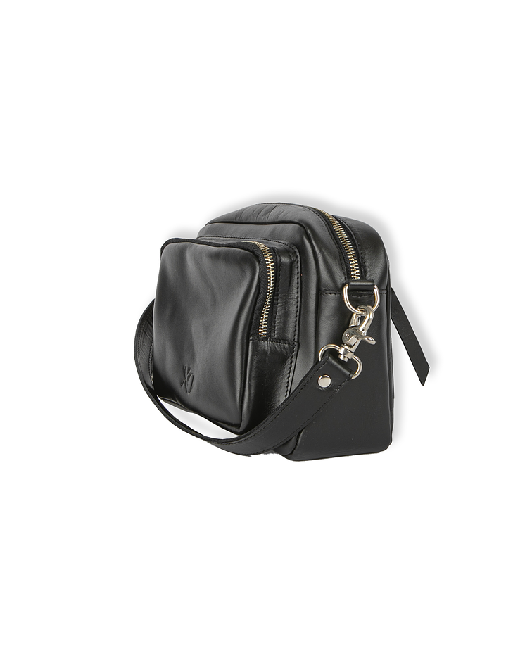 Ancud Bandolera Cuero Natural Negro