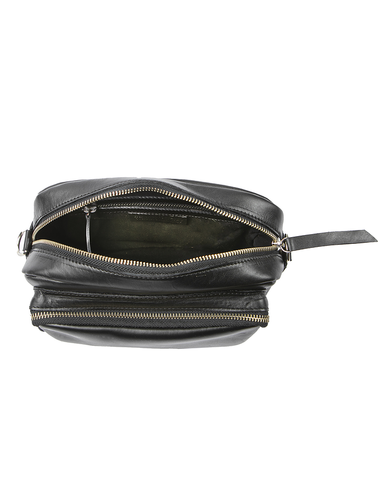 Ancud Bandolera Cuero Natural Negro