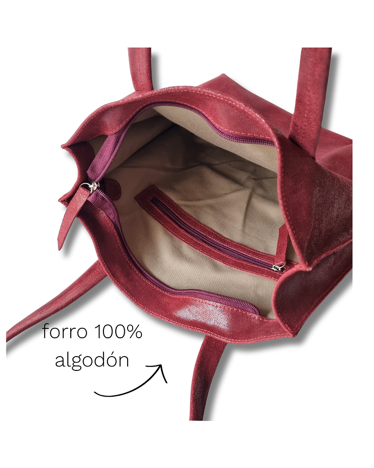 Bahia Tote Cuero Rojo Brillo