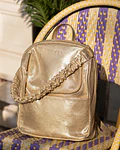 Estrasburgo Mochila Notebook Cuero Dorado Acolchada Forrada