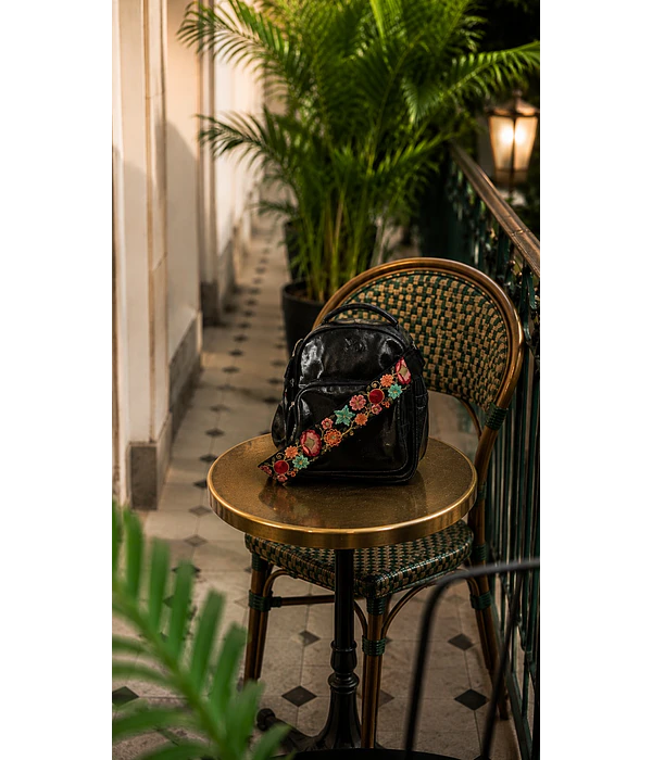 Mendoza Mochila Cuero Negro Forrada