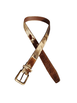 CINTURÓN PATCHWORK CUERO - PELO VACA TONOS CAFÉ. (TALLA L) 2