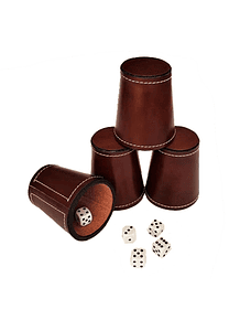 JUEGO DE 4 CACHOS CUERO (C/ESTUCHE CREA)