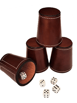 JUEGO DE 4 CACHOS CUERO (C/ESTUCHE CREA)