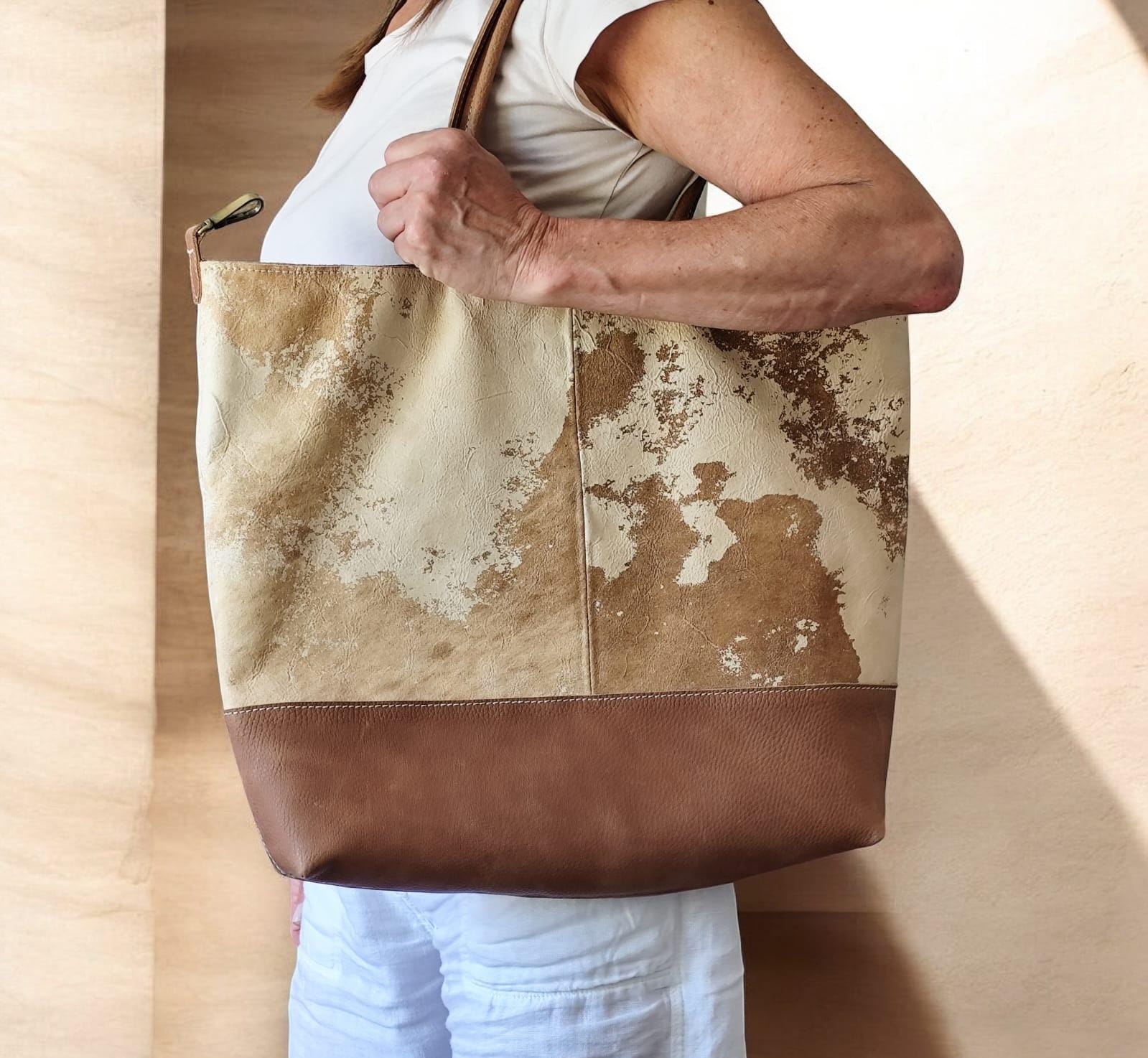 CARTERA TOTE BAG CUERO VINTAGE