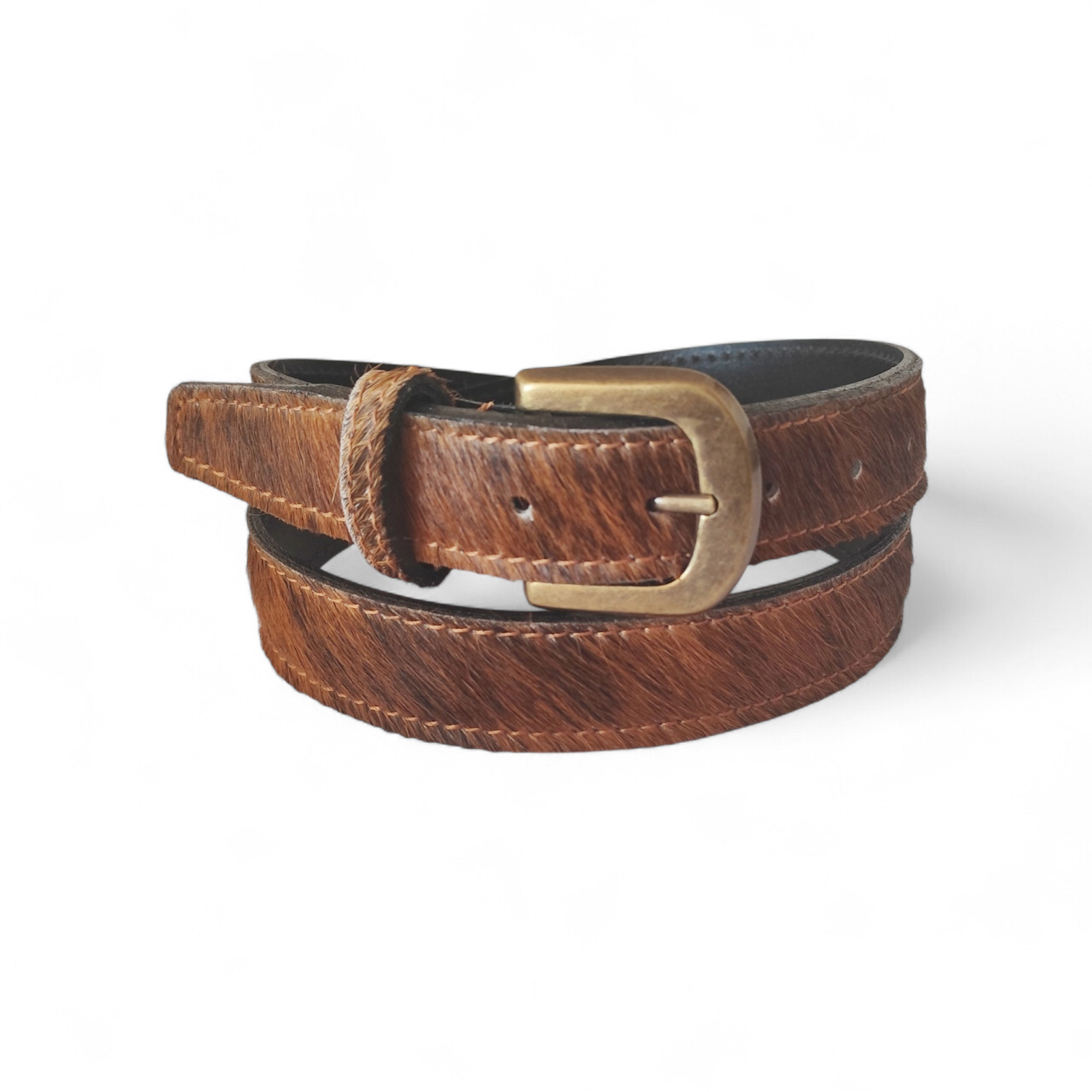 CINTURÓN DE CUERO PELO DE VACA.