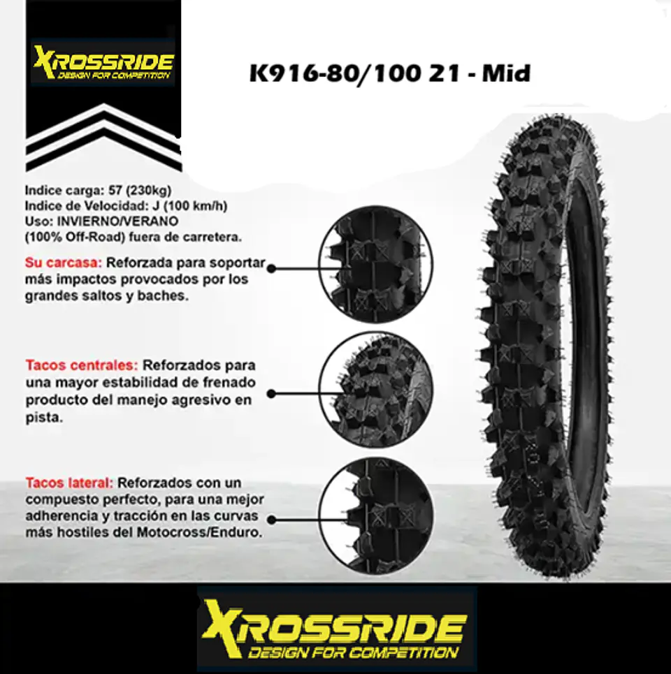 Cubierta Enduro Cross 80/100 21 Mid 3