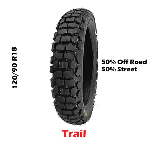 Cubierta Trail 120/90 R18 50% Off Road 50% Street