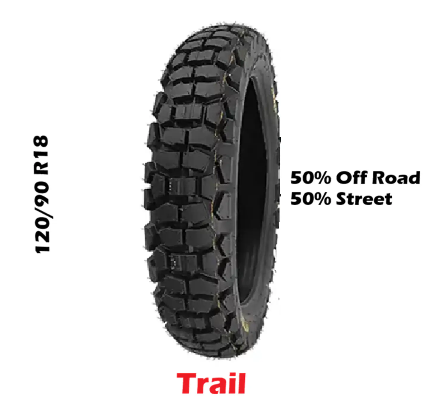 Cubierta Trail 120/90 R18 50% Off Road 50% Street 1