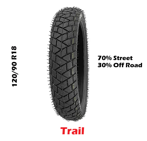 Cubierta Trail 120/90 R18 30% Off Road 70% Street