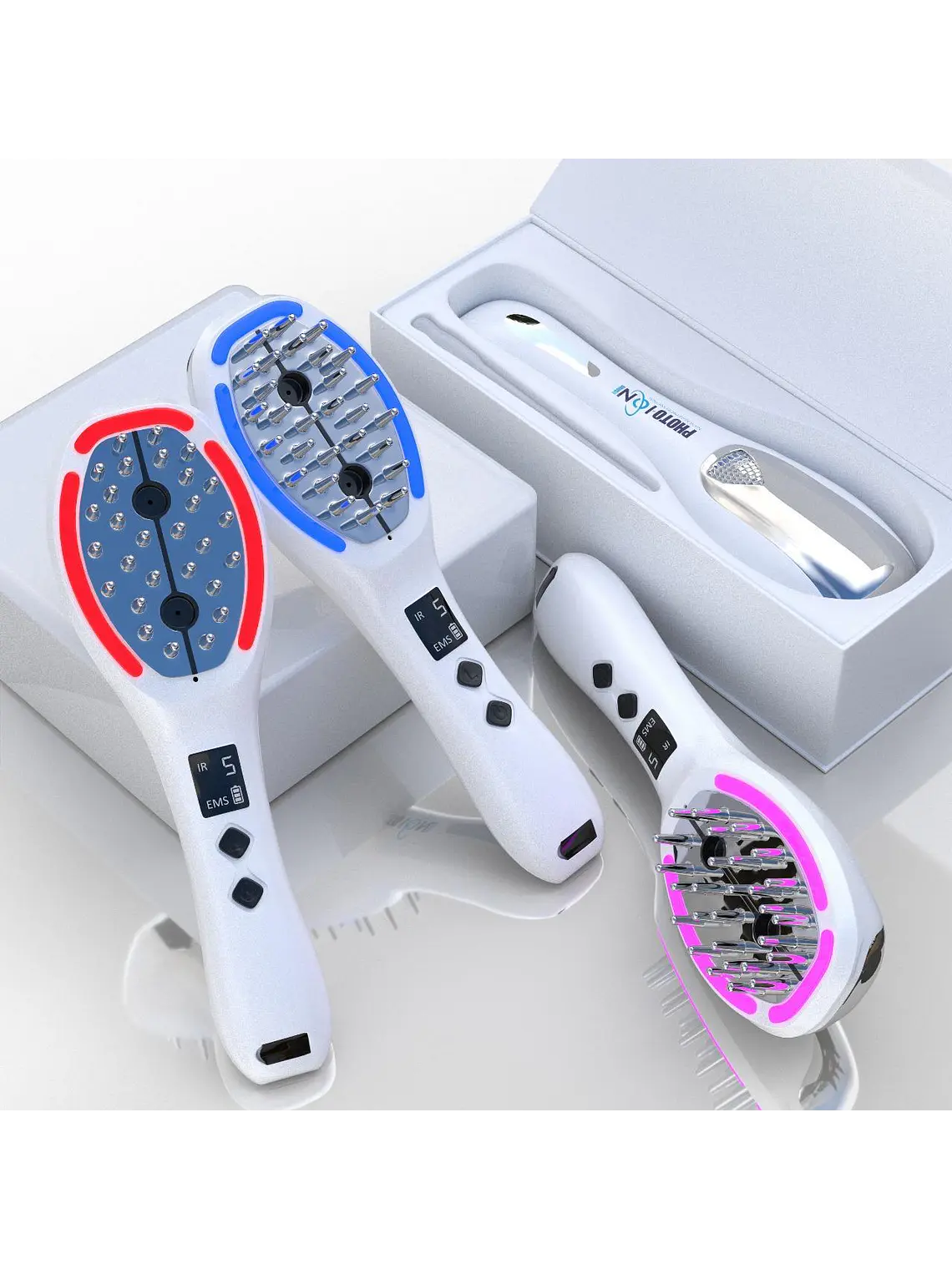 Cepillo Photo Ion Brush – Terapia Capilar Avanzada con LED, Ozono e Iones Negativos 3