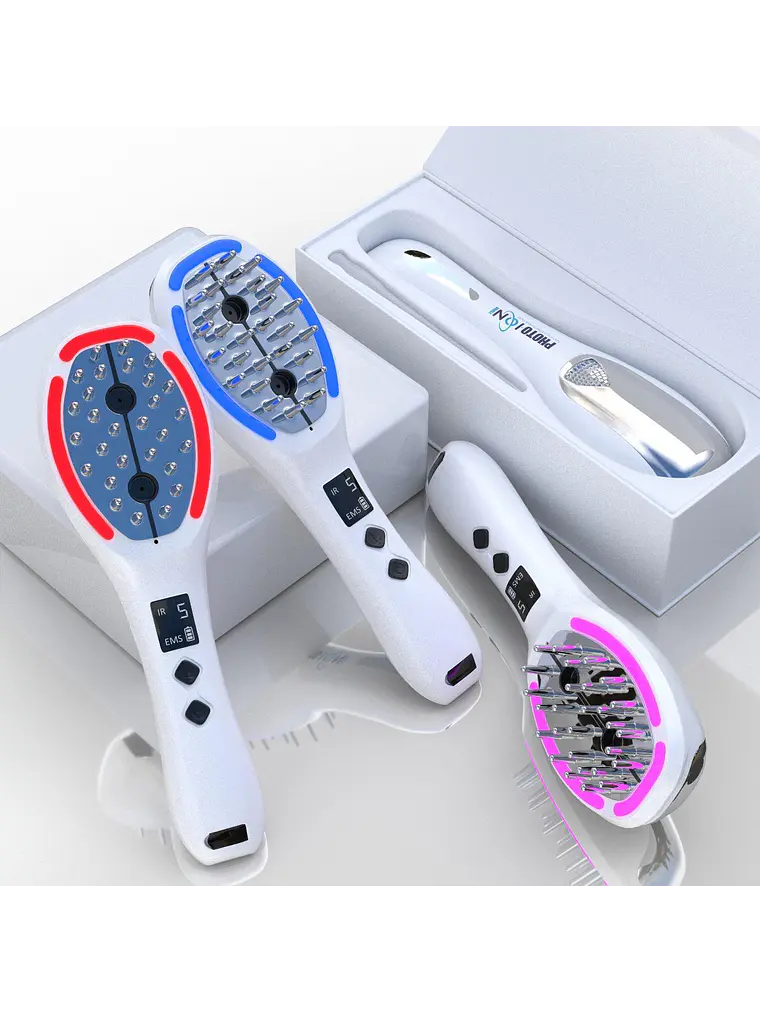 Cepillo Photo Ion Brush – Terapia Capilar Avanzada con LED, Ozono e Iones Negativos 3