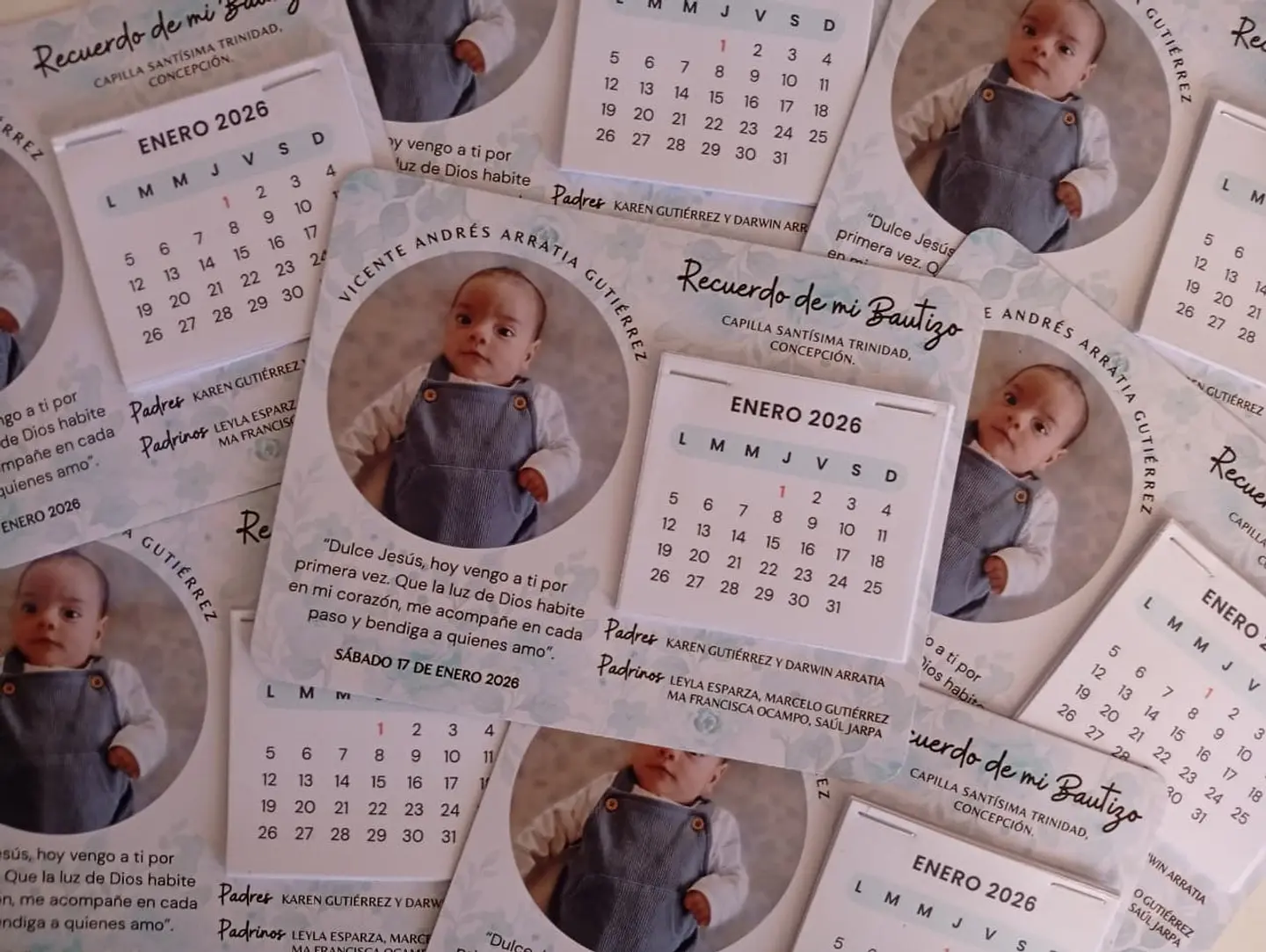 Calendarios magnéticos personalizados para bautizo 3
