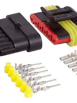 5x Conector Enchufe 6 Pin Hembra/macho Impermeable Por Armar