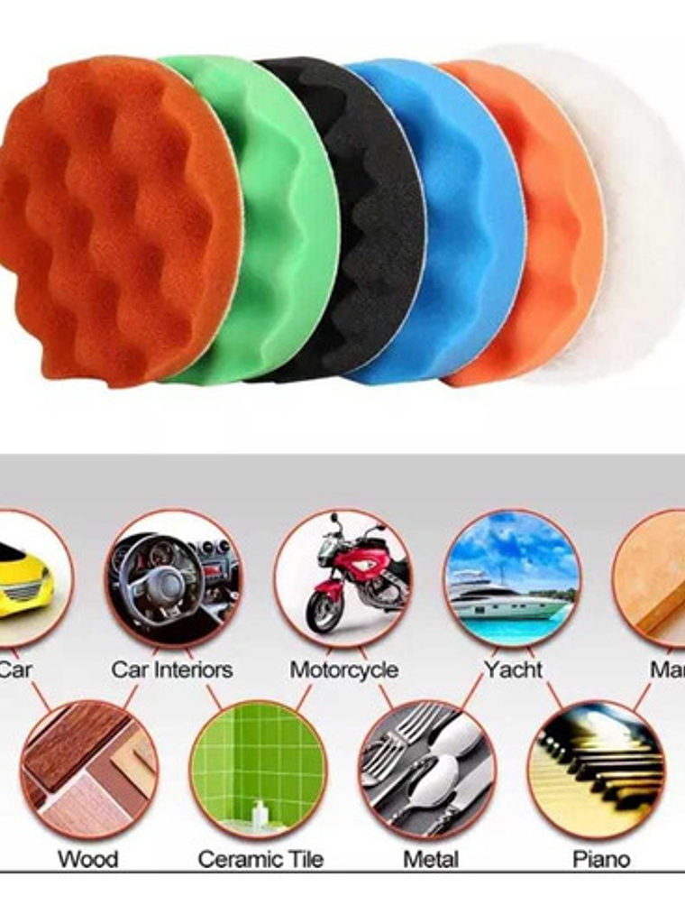 Kit Para Pulir 3 Pulgadas Esponjas Almohadillas Bonetes Auto 3