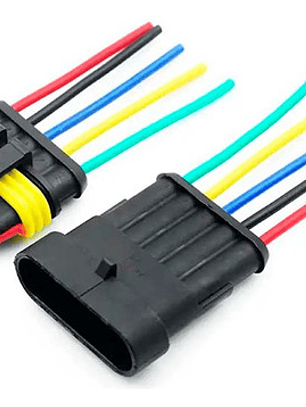 Conector Enchufe 5 Pin Hembra/macho Impermeable Armado 