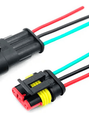 Conector Enchufe 3 Pin Hembra/macho Impermeable Armado 