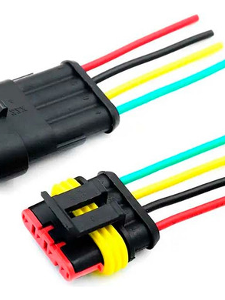 Conector Enchufe 4 Pin Hembra/macho Impermeable Armado  1